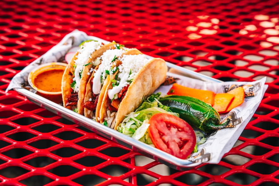 El Roy's tacos with fresh toppings