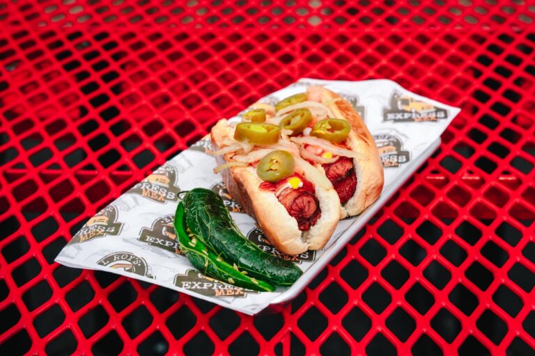 Bacon-wrapped Mexi Dog